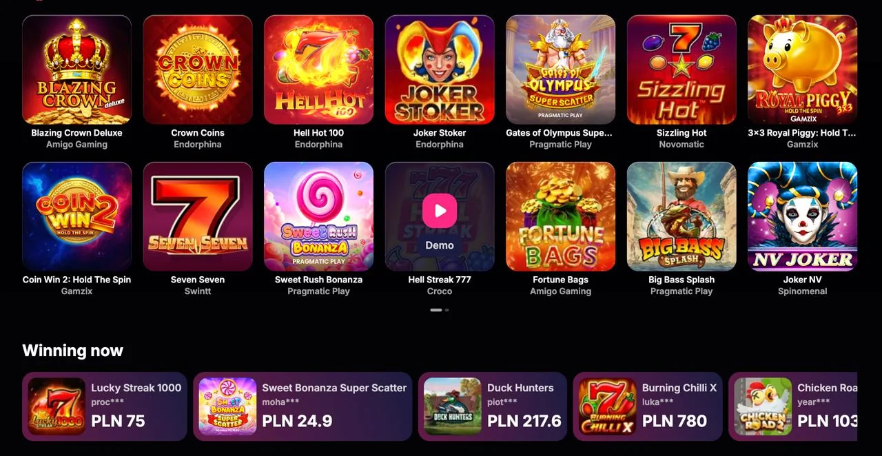 Jeux et gains récents NV Casino